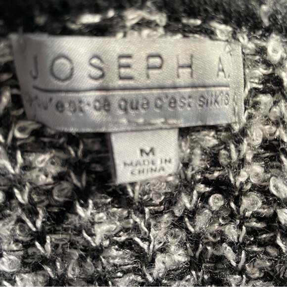 Joseph A. Black and white plaid draped open front sweater vest size M - Picture 6 of 7